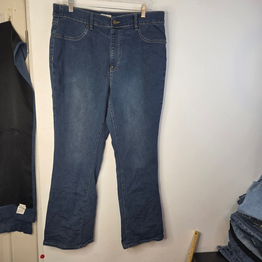 Just Be Womens 2X Blue Bootcut Stretch Jeans High Rise Medium Wash Denim